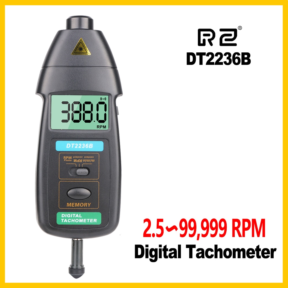 Tacómetro RZ DT2236B, sensor de velocidad de superficie con vailes de flauta para medir la velocidad y la longitud del cable