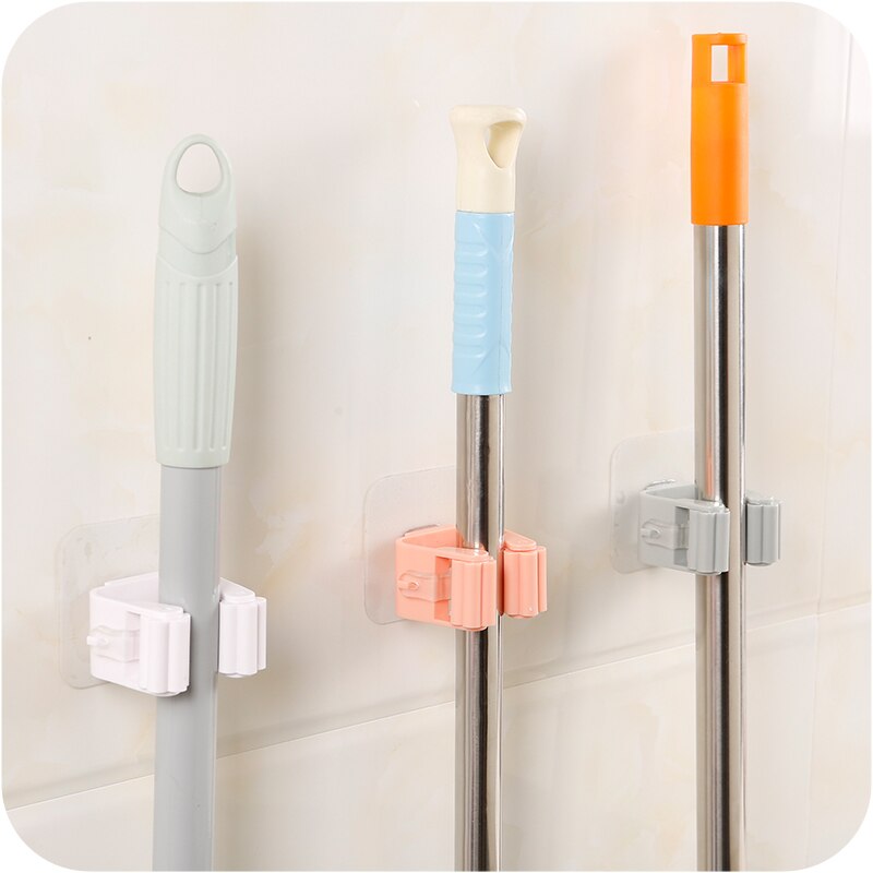 Support de balai à franges mural, 1 pièces, support de suspension, pour la cuisine, la salle de bain, rangement de balai, crochet sans couture, outils de cuisine, accessoires pour la maison