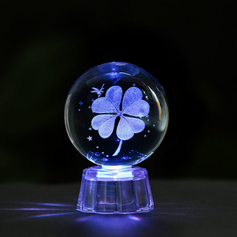 Lámpara de cristal brillante, luz nocturna de galaxia planetaria, bola de cristal, luz de mesita de noche, decoración del hogar, de Navidad: Borgoña