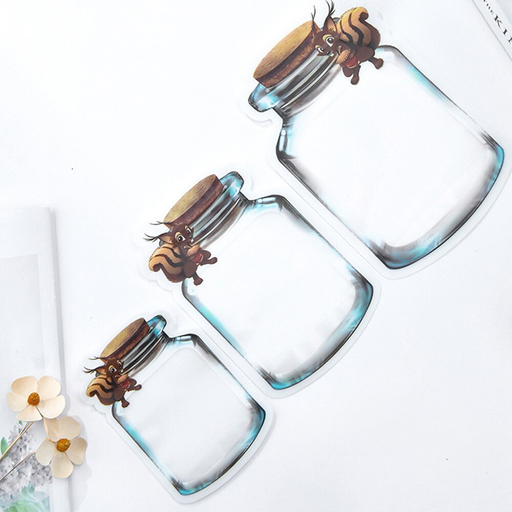 5PCs Reusable Mason Jar Bottles Bags Nuts Candy Cookies Snacks Bag Seal Fresh Food Storage Bag Snacks Zipper Kitchen Organizer