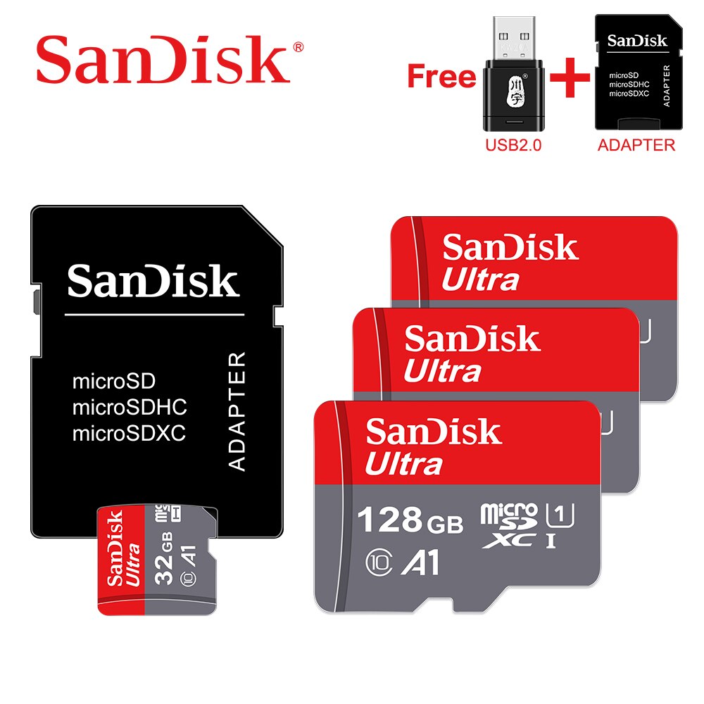 SanDisk A1 Memory Card 256GB 200GB 128GB 64GB 98MB/S 32GB 16GB Micro sd card Class10 UHS-1 flash card Memory Microsd TF/SD Card