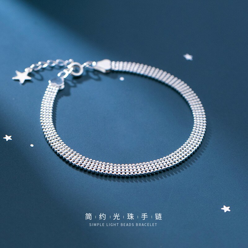 genuino 925 sterlina d'argento Pavimenta Borda I Braccialetti per Le Donne Semplice Minimalista Gioielli Delle Signore di Nozze Regali Del Partito