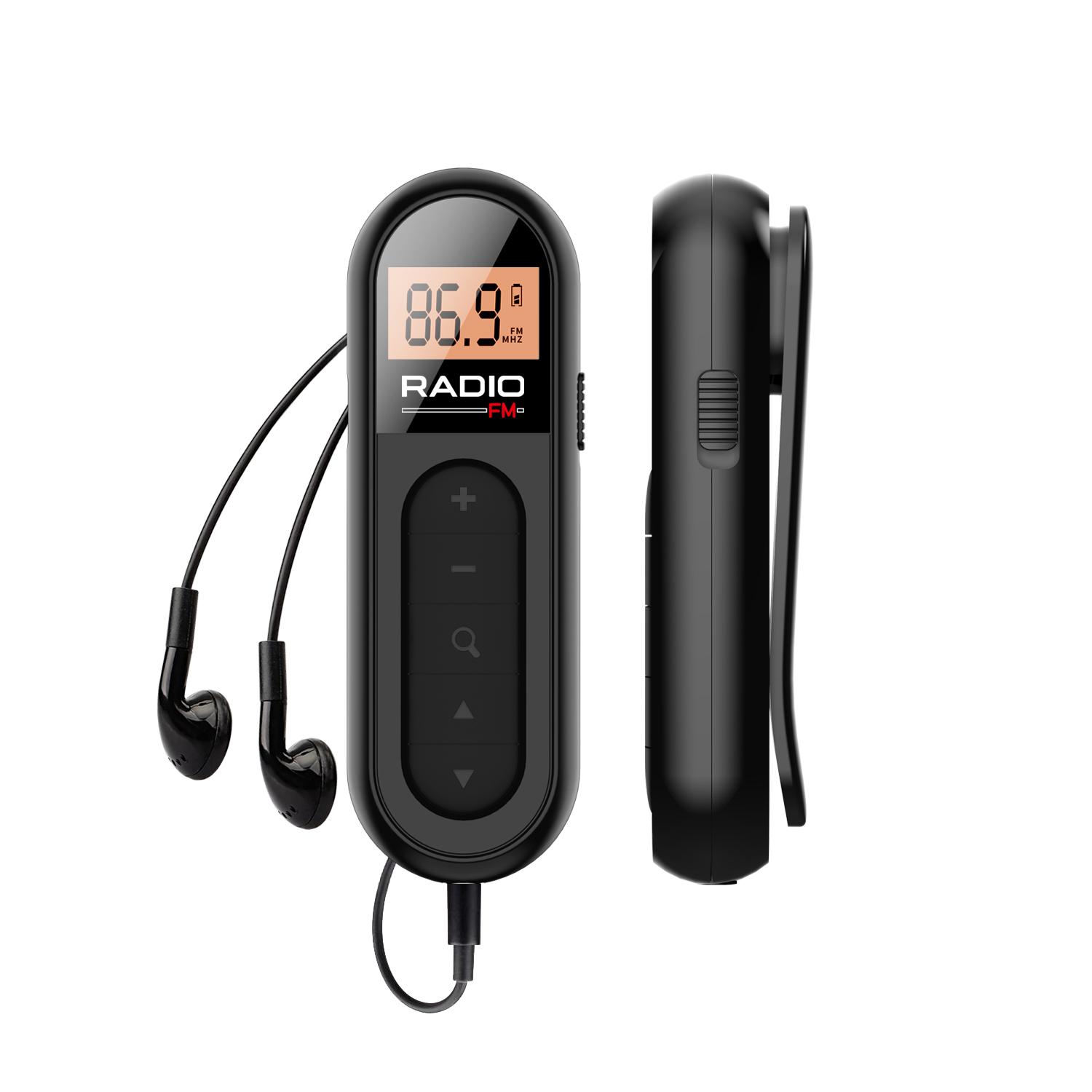 Mini Pocket FM Radio Portable Radio Receiver With Backlight LCD Display 3.5mm Headphone Receiving Antenna Type-c Charging