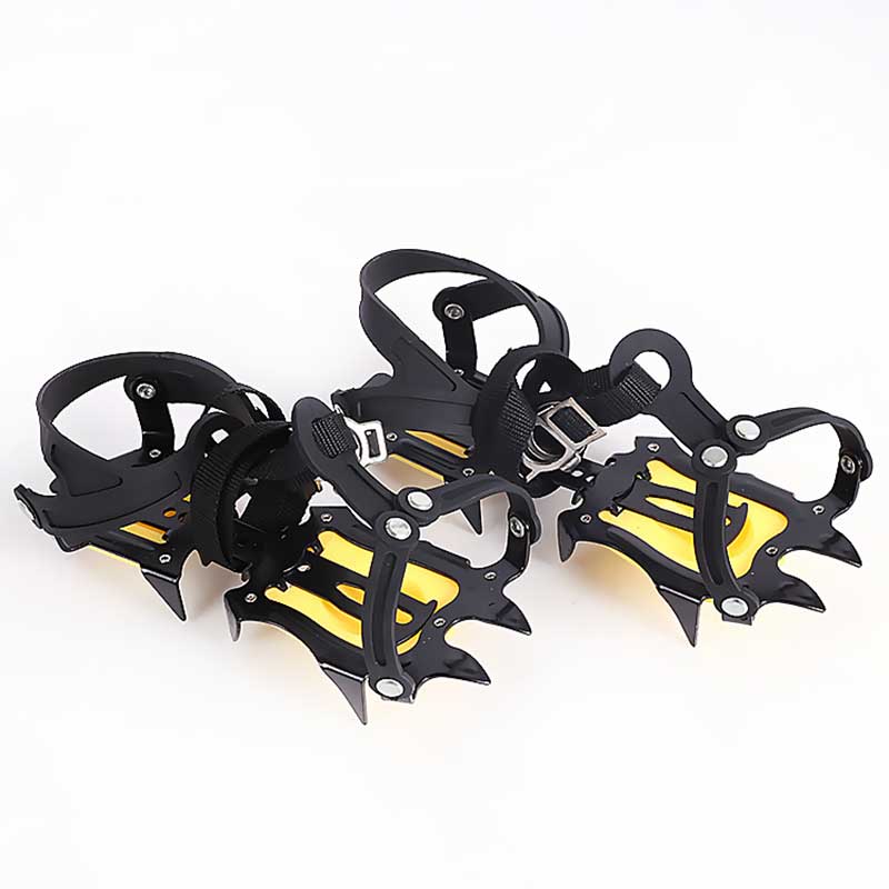 Non-Slip Device Climbing Gear Mountaineering Manganese Steel 10 Teeth Crampons Snow Shoe Grippers Adjustable Crampons Ice Climbi