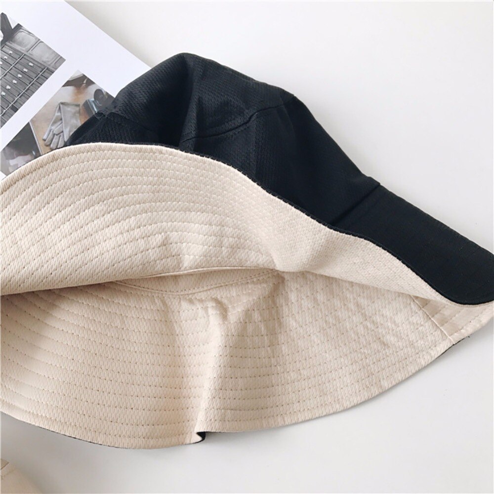 Bucket Hats Adult Unisex Cotton Polyester Double Sided Wide Brim Flat Top Fisherman Golf Cap Travel Apparel Sportswear