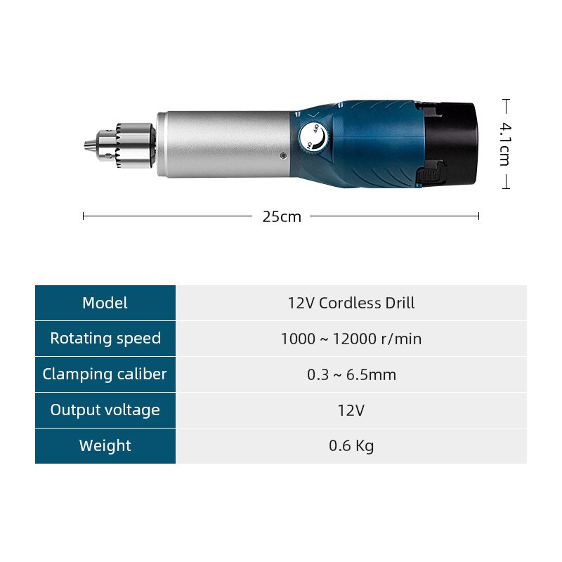 Cordless Impact Drill Mini Hand-held Electric Grinder Rechargeable Lithium Battery Speed Adjustable Engraver Rotary Power Tools