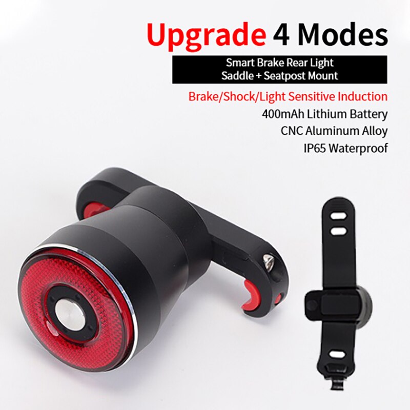 Smart Fiets Achterlicht Auto Start/Stop Brake Sensing IPx65 Waterdichte Usb Charge Fietsen Tail Achterlicht Fiets Led Licht: Super one