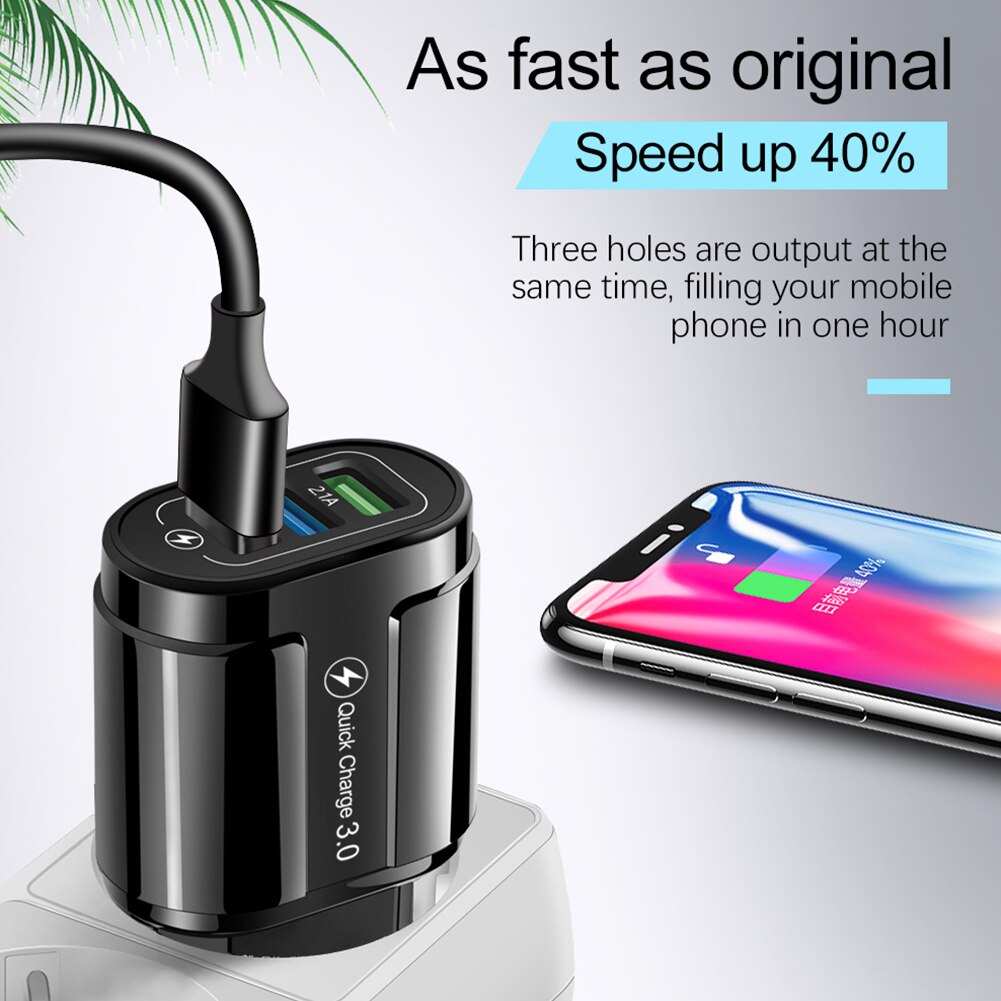 3 Hafen USB Ladegerät 3,1 EINEN Schnellen Ladung 3,0 Universal- Zauberstab Telefon Tablette Schnelle Ladung Adapter für iPhone für Samsung UNS EU Stecker