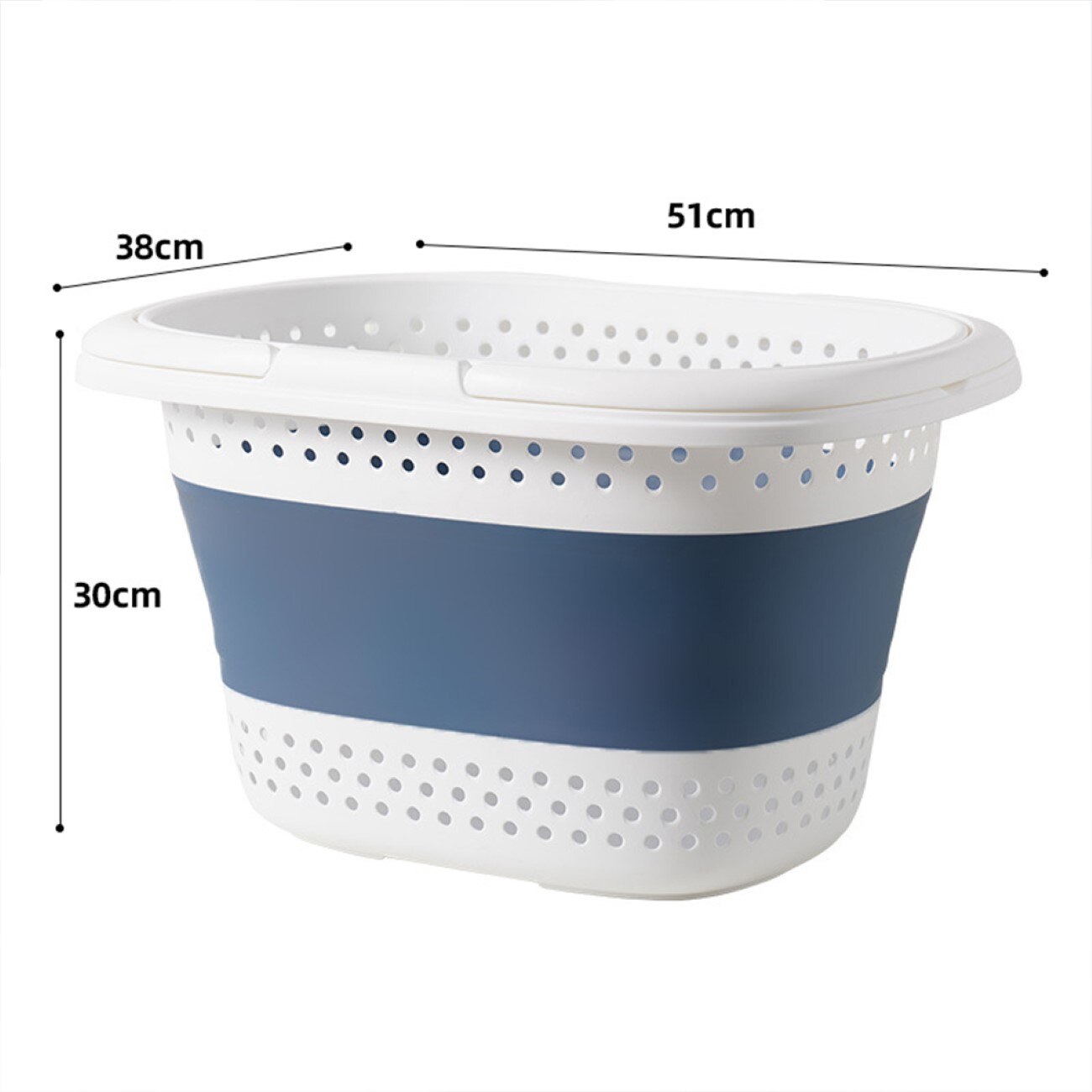 Collapsibl Plastic Laundry Basket - Oval Tub/Basket - Foldable Storage Container/Organizer - Portable Washing Tub Laundry Hamper