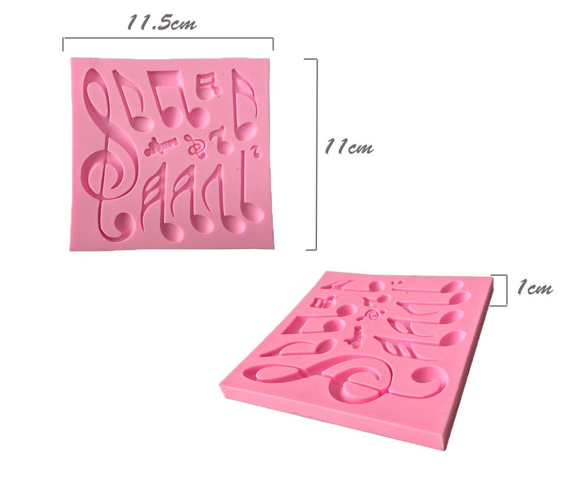 1 stuk mooie siliconen mal in de vorm van muzieknoten, voor fondant cakevorm, bakgerei, zeepvorm, suikergereedschap  e412