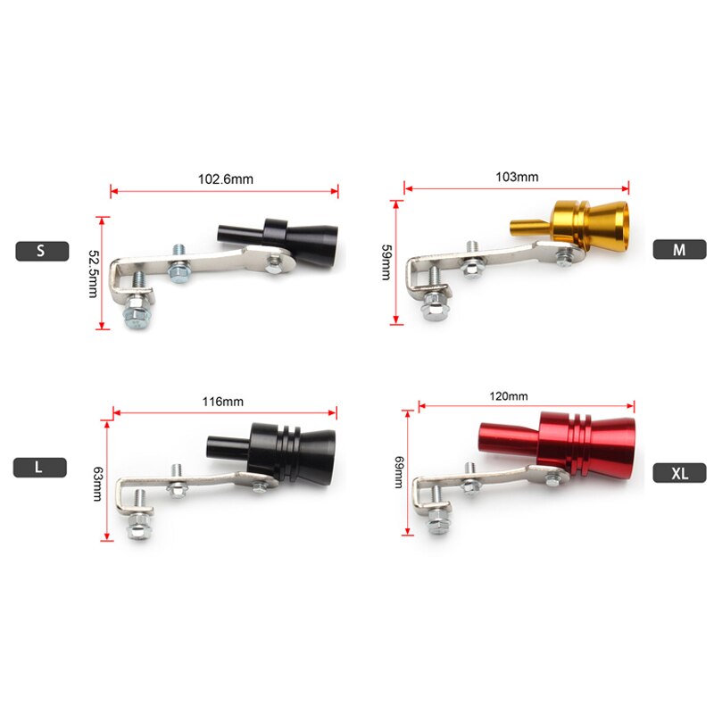 Universele Sound Simulator Auto Turbo Sound Whistle S/M/L/Xl Voertuig Refit Apparaat Uitlaatpijp Turbo geluid Fluitje Auto Turbmuffler