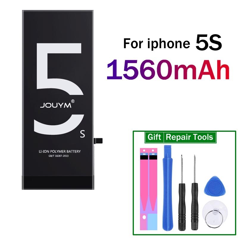 JOUYM oryginalna Bateria telefonu dla iPhone 6 6S 7 8 5S 5 SE 6 plus wymiana jakości Bateria dla iPhone6 iPhone7 z zestawem narzędzi: for iPhone 5s