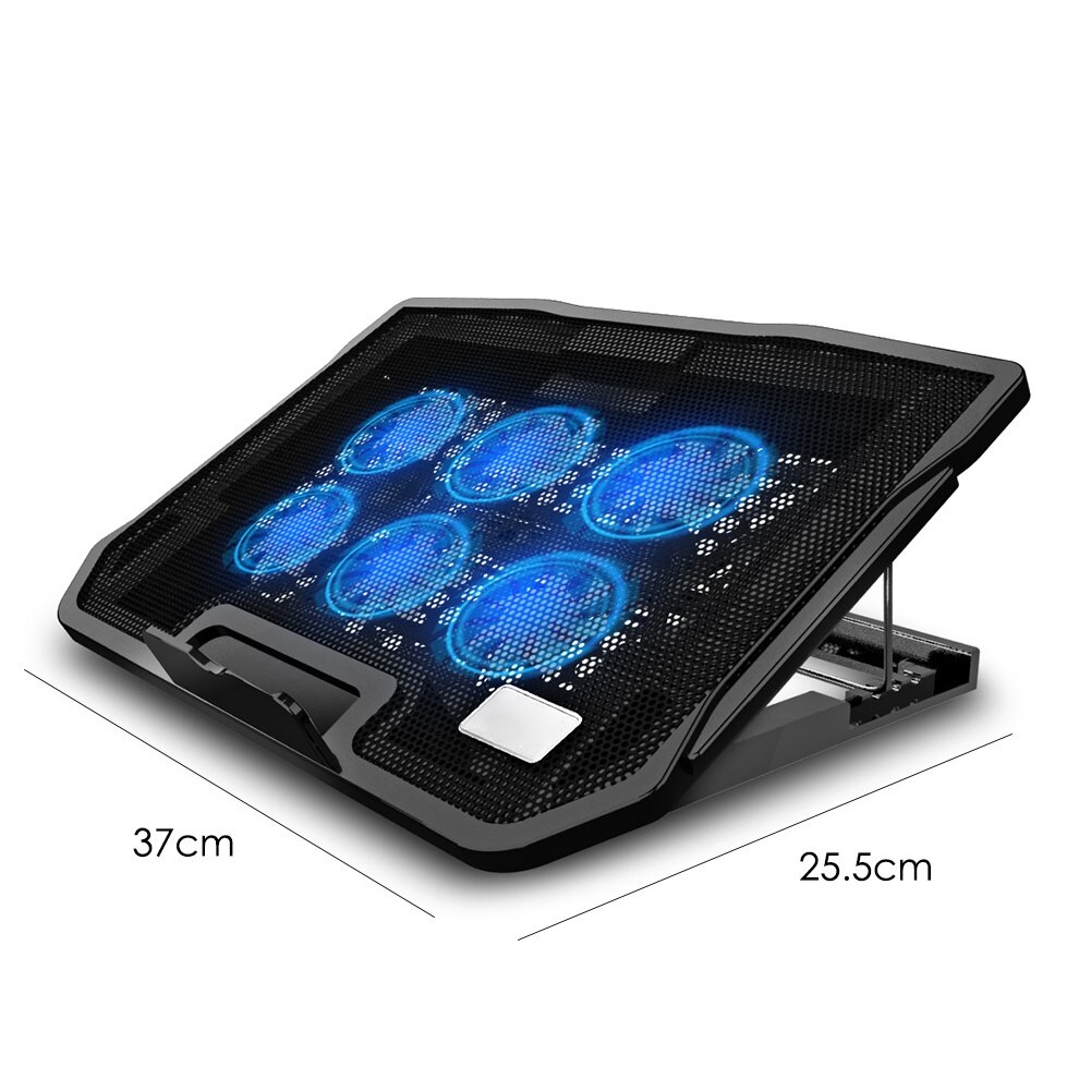 Gaming Laptop Cooler Notebook Cooling Pad 6 Stille Led Fans Krachtige Luchtstroom Draagbare Verstelbare Laptop Stand