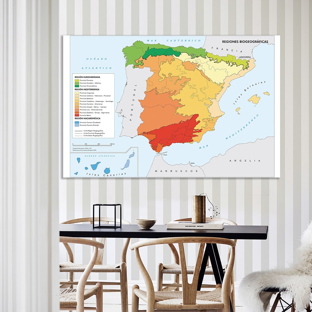 225*150cm la spagna mappa politica in spagnolo non tessuto tela pittura parete arte manifesto decorazioni per la casa materiale scolastico
