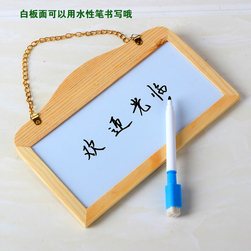 Hanging double-sided magnetic mini wooden message board notice promotional advertising hanging message board