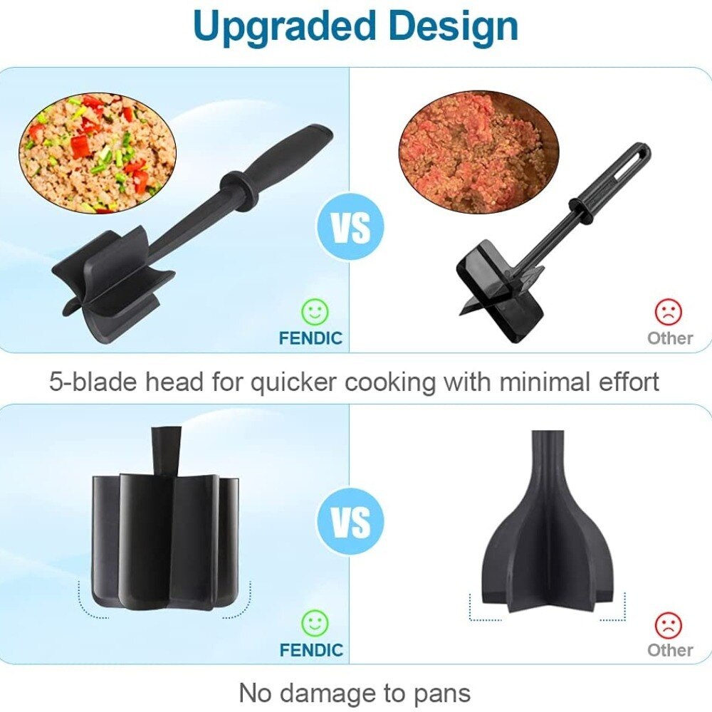 Multifunctional High-Temperature Resistant Meat Chopper Hamburger Chopper Meat Chopper Utensils Non-Stick Cookware
