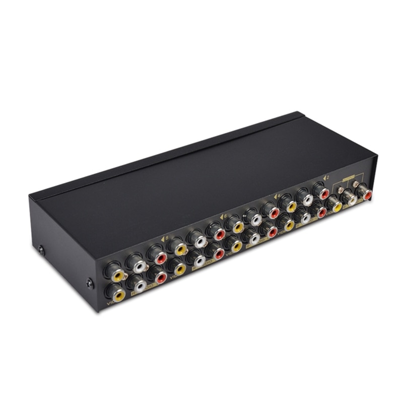 8-Weg Av Switch Rca Switcher 8 In 1 Out Composiet Video L/R Selector Box Voor Dvd