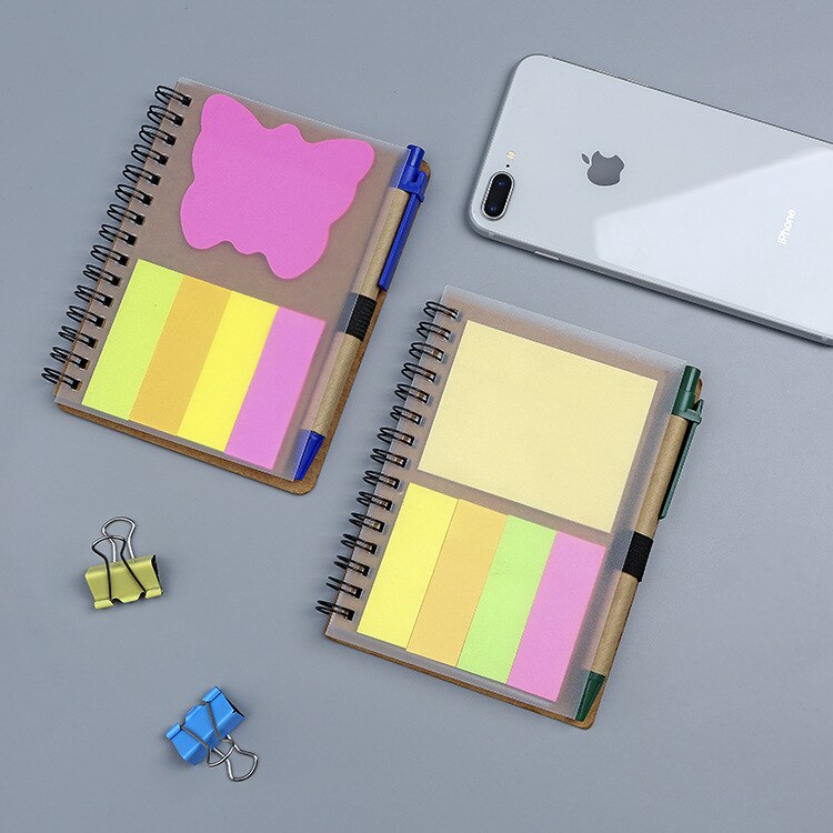 1 PC Briefpapier Kraftpapier Dagboek Creatieve Note Spoel Notitieblok met pen Eenvoudige Notebooks Sticky Notes levert PH100