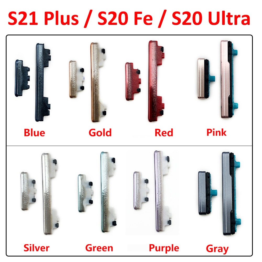 Side Power Key + Volume Knop Voor Samsung Galaxy S21 Plus / S20 Fe / S20 Ultra Volume Power knop Kant Sleutel