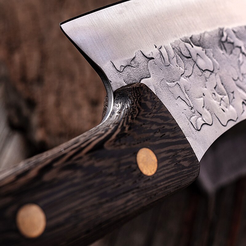 Cuchillo japonés para deshuesar, utensilio de cocina de acero, hecho a mano, Santoku