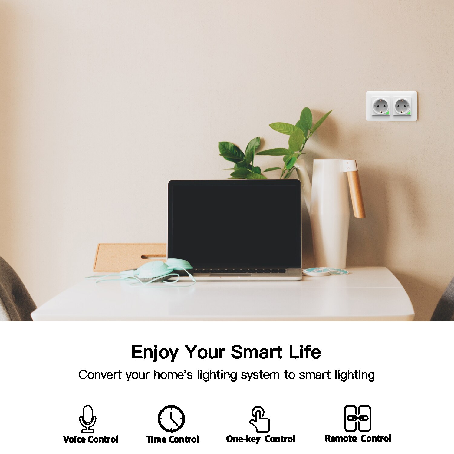 WiFi Smart Socket EU DE Verwijderbare Afneembare van Wandplaat Smart Leven Tuya App Controle Werkt met Alexa Echo Google thuis