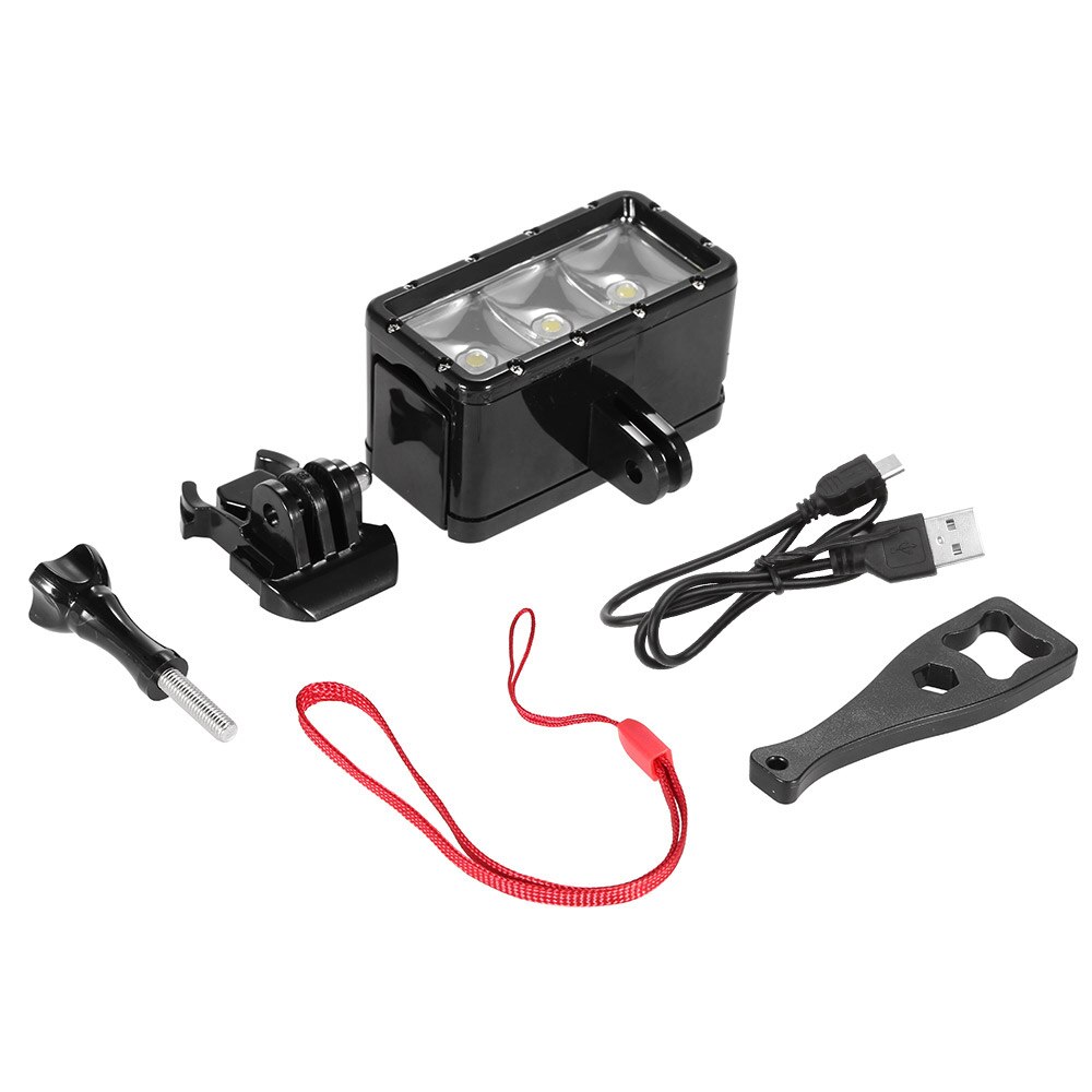 SCHIEßEN XTGP253 LED Tauchen Licht Lampe 3 Beleuchtung Modi 30m Eingebaute Wasserdichte Akku für GoPro Hero SJCAM Yi