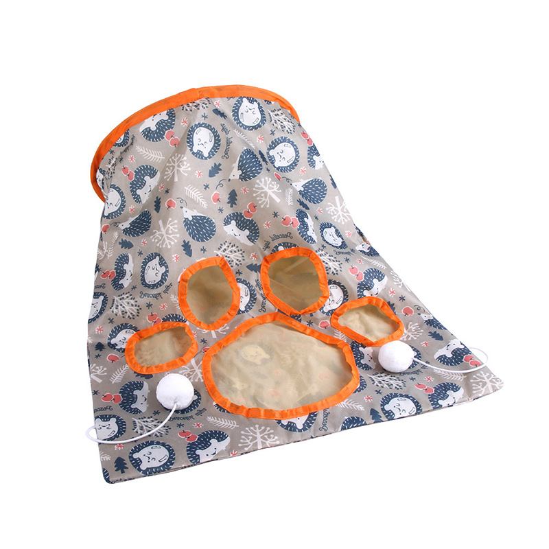 Túnel plegable para gatos, juguete interactivo con 5 agujeros, divertido, tubos de juego, bolas, Gog, hámster, conejo, accesorios para mascotas, 1 ud.: Blue Hedgehog
