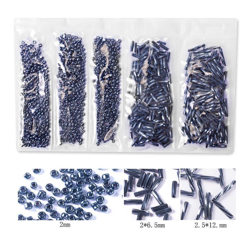 Emballage match 30g/ taske frø perler tube perle glas beklædningsgenstand frø perler tilbehør armbånd tøj gør diy: Skinnende sort