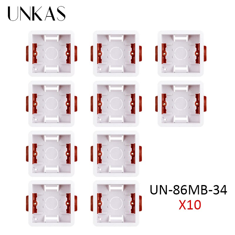 UNKAS Dry Lining Box For Gypsum Board / Drywall / Plasterboad 34mm Depth Wall Switch Socket 86mm / 146mm / 172mm Cassette: 10 Unit 86MB-34