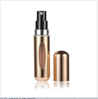 Spot portable 5ml Mini self pump perfume bottle bottled, rechargeable spray bottle, aluminum perfume bottle: shiny gold