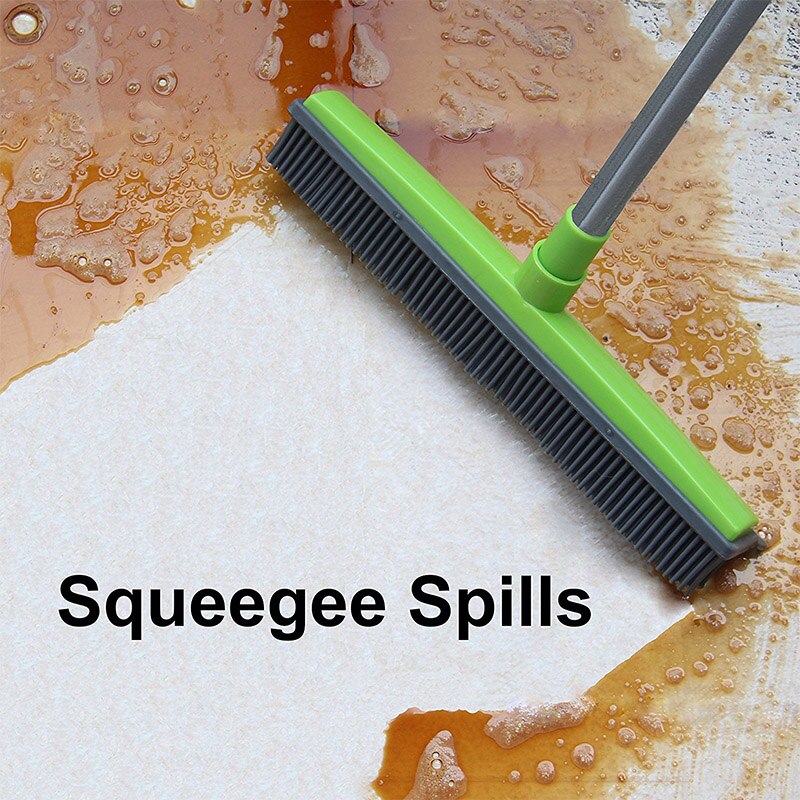 Rubber Bezem Hoofd Schoon Tapijt Pet Hair Brush Verstelbare Veegmachine Wasbaar Makkelijk Schoon Bezem Hoofden Vegen Glazenwasser