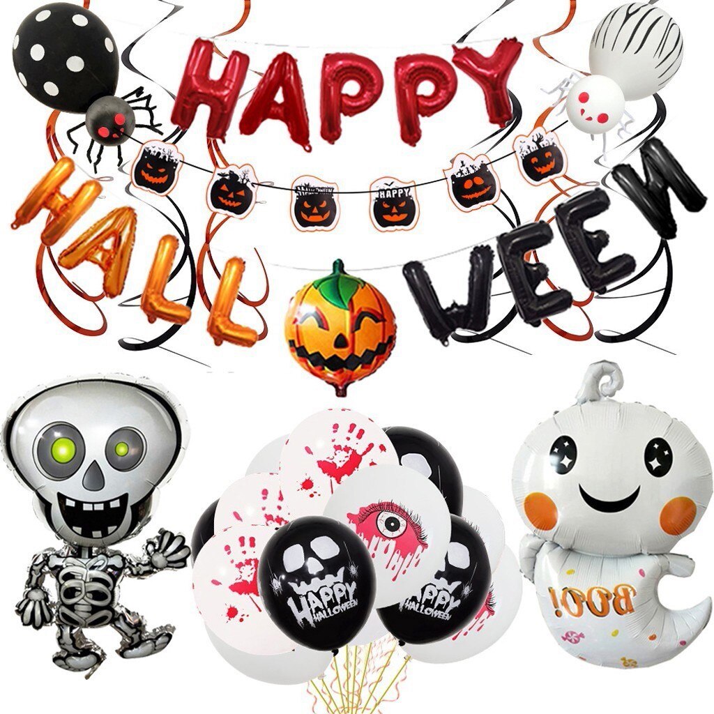 Halloween Ballonnen Combinatie Set Festival Viering Party Home Decoratie Scene Layout Heks Aluminium Film Folie Ballonnen: D