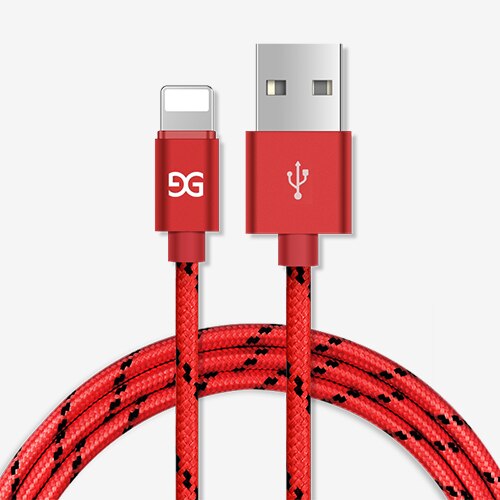 Gusgu cabo usb para iphone 8 7 6 plus 6s 5 5S se x, para ipad 2 mini rápido adaptador de cabos de carregamento para celular, cabo carregador de dados: Red / 1.5M