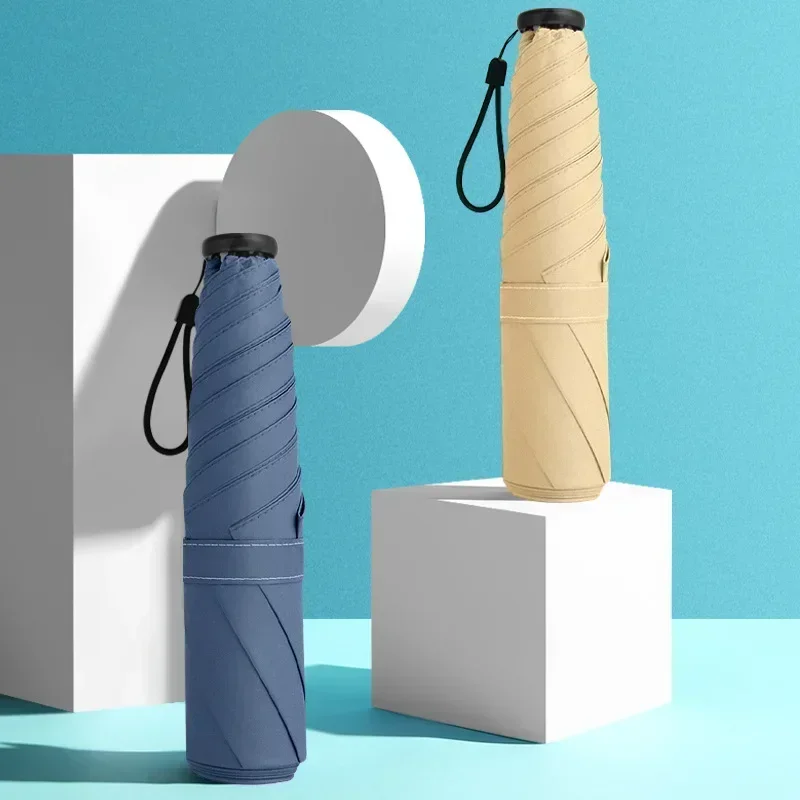 Guarda-chuva dobrável de fibra de carbono anti uv chuva guarda-sol elegante portátil à prova de vento lâmpada guarda-sol feminino e masculino