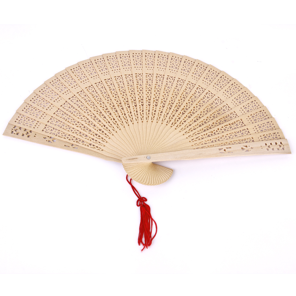 Abanico de mano de sándalo japonés chino perfumado de madera para de boda Cosplay