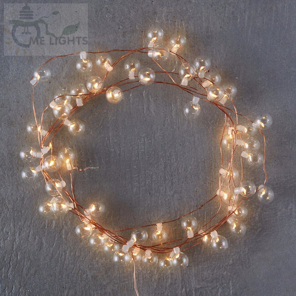 50 LED Koper String Lampen Glas Bubble gerlyanda Decoratieve Kerst Festoen Lights voor Home Decoratie Guirlande