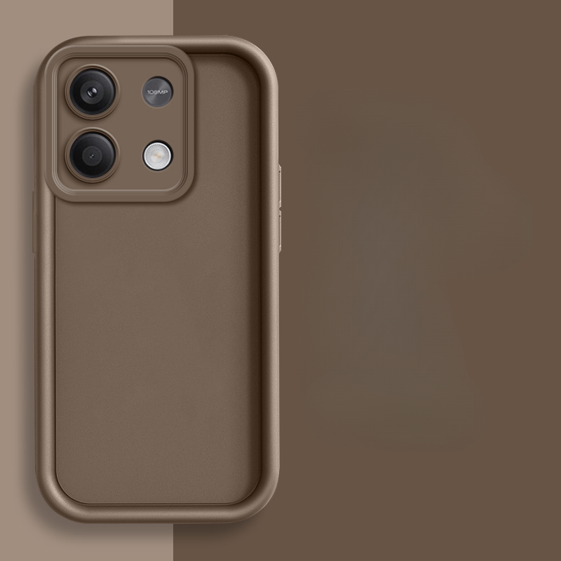 Custodia in silicone per obiettivo fotocamera in tinta unita per Xiaomi Redmi Nota 13 pro più 4G 5G coperchio posteriore: Tessuto di cotone / caffè