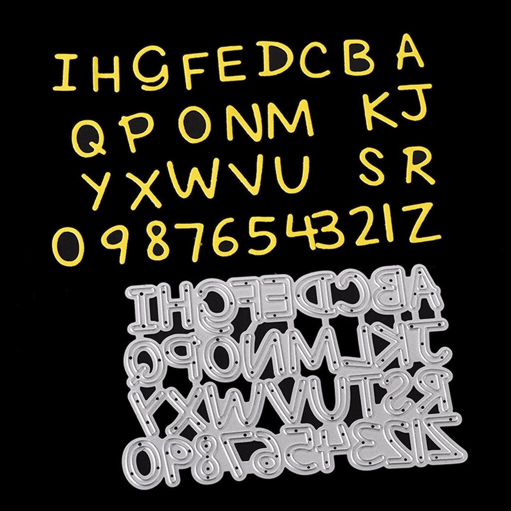 Numbers Letters Cutting Dies Stencil for Scrapbook Album Party Card Making