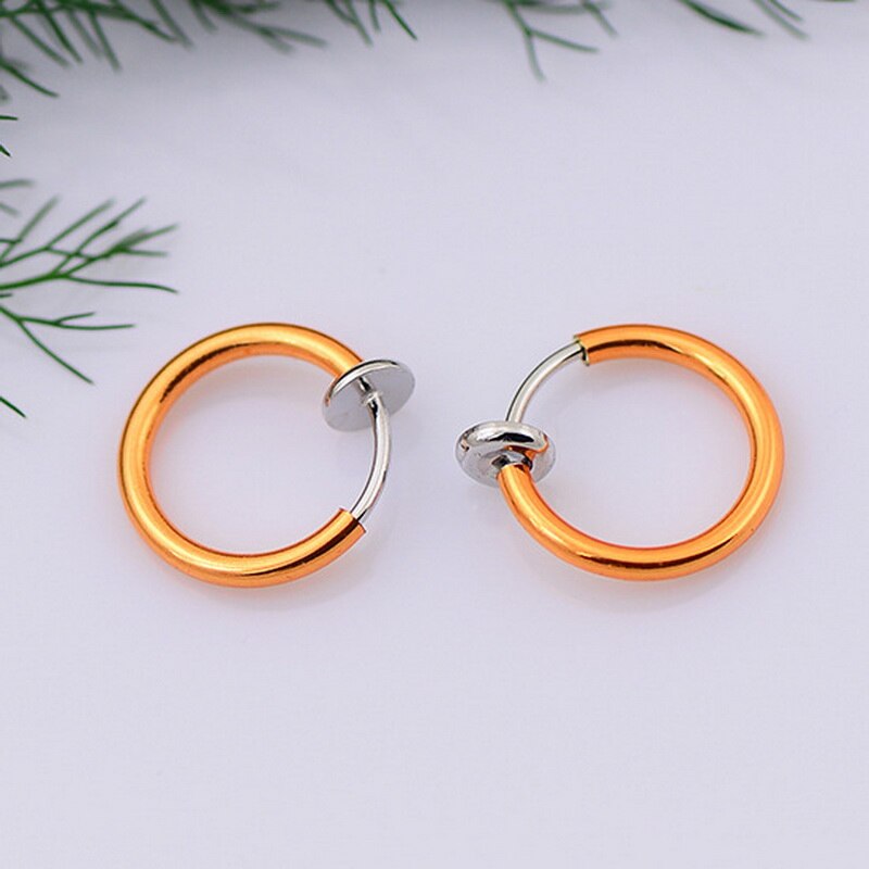 Einfache Punk Bar Lappen durchbohren Zunge Bauch Lippe Ring Knorpel Ohrringe Brincos Für Frauen ErkläSprosse Ohr Schmuck Nase Ringe: Orange