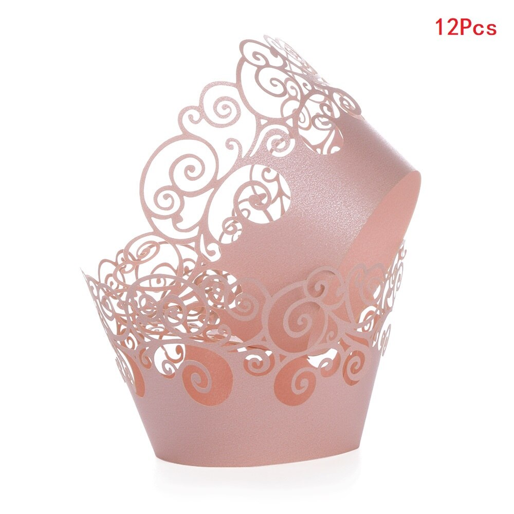 50 kpl muffinssi cupcake vuoraus cupcake kääreet leivonta kakku paperi kupit tarjotin karkki diy leivonnaiset leivin kuppi diy leivontatarvikkeet: Vaaleanpunainen 12 kpl