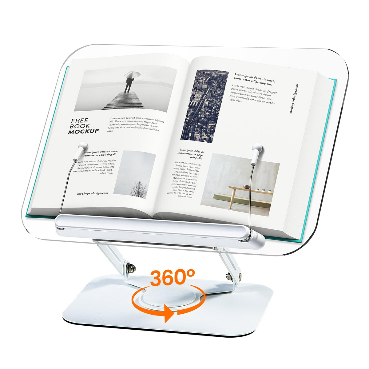 Laptopställ för macbook air pro, hopfällbar hållare med 360 ° roterande bas, vertikalt, skalbart, justerbart stöd, surfplattestöd: Transparent