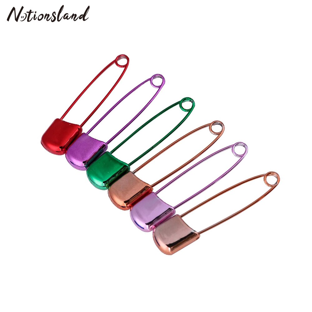 Mix 10pcs Safety Pin Stainless Steel Diaper Nappy Pins Safe Locking Baby Cloth Crafts Safety Pins with Storage Box Sewing Suppl