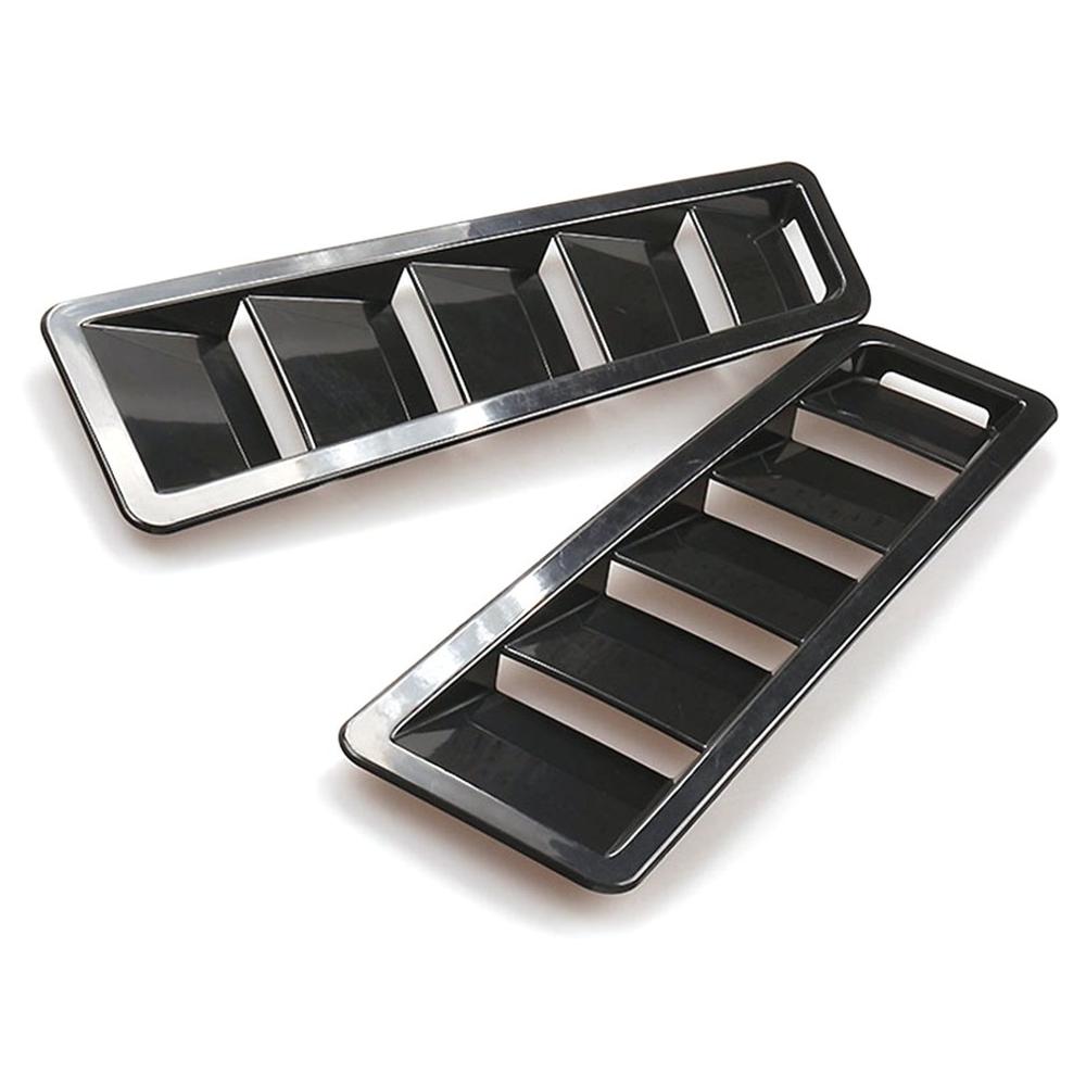 Universal bil luftindtag scoop motorhjelm udluftning abs louver kølepanel trim sæt mat sort udskift biltilbehør