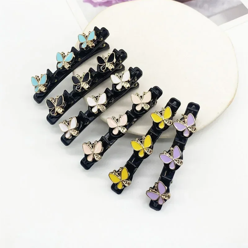 Clip de pelo trenzado de doble capa, Clip fijo para el cabello roto, horquilla para mujer, diadema fija coreana, horquilla, Accesorios para peinados perezosos