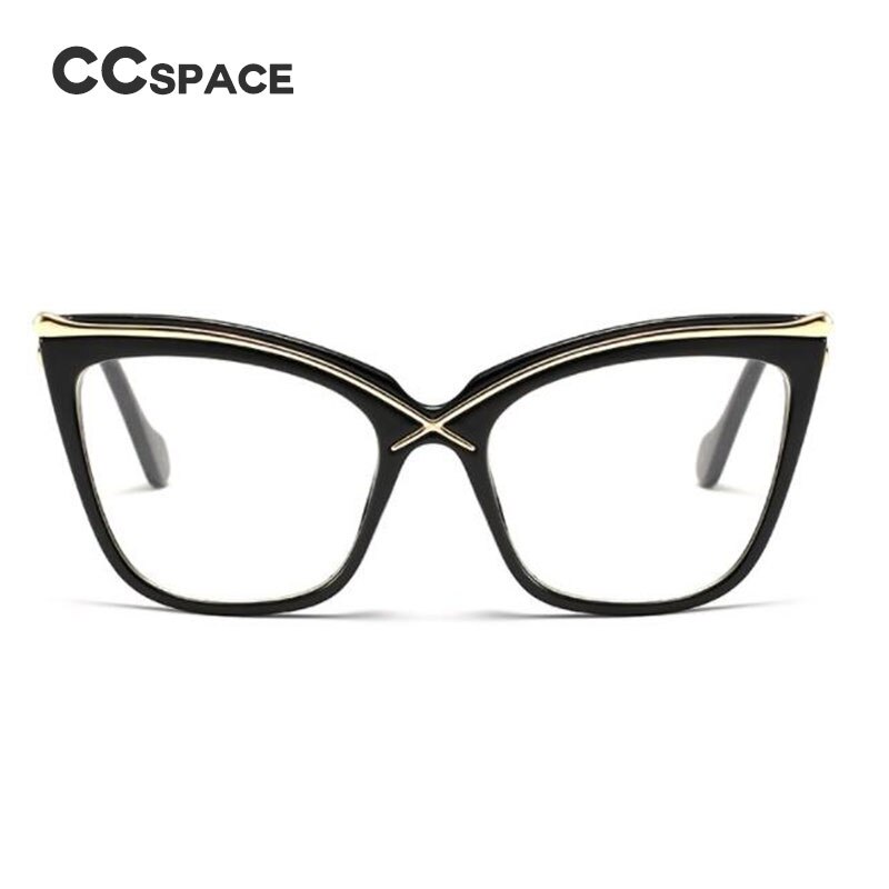 45124 Ladies Unique Cat Eye Glasses Frames Women Brow Line Metal Optical EyeGlasses Eyewear