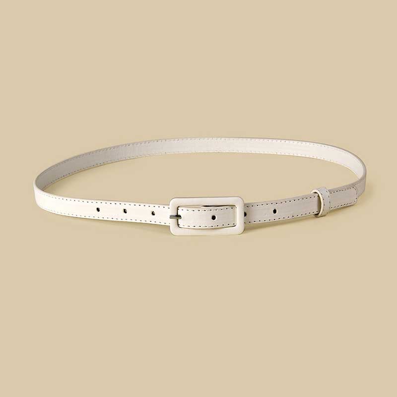 Cinturones de para mujer, cinturilla fina con hebilla de Pin, cinturón ajustable para vestido de verano, correa para Jeans, 1 unidad: Blanco