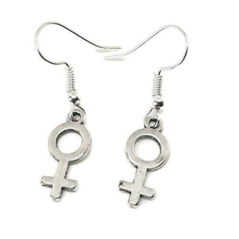 Mode Vrouwelijke Feministische Symbool Venus Dangle Ear Oorbellen Haak Punk Goth Oorbel Vrouwen Vintage Sieraden Pendientes Party: Female  Symbol