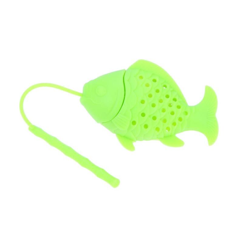 Fiskeform te infuser fødevarekvalitet silikone krydderi urtete si løs blad filter te infuser kugle tilbehør