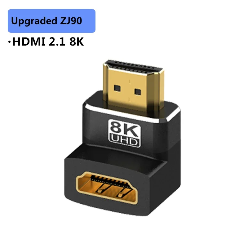 8K Hdmi 2.1 Adapter 90 270 Graden Rechte Hoek Man Naar Vrouw Converter Hdmi Kabel Verlengstuk Connector Voor Tv Laptop Pc Monitor: Rood