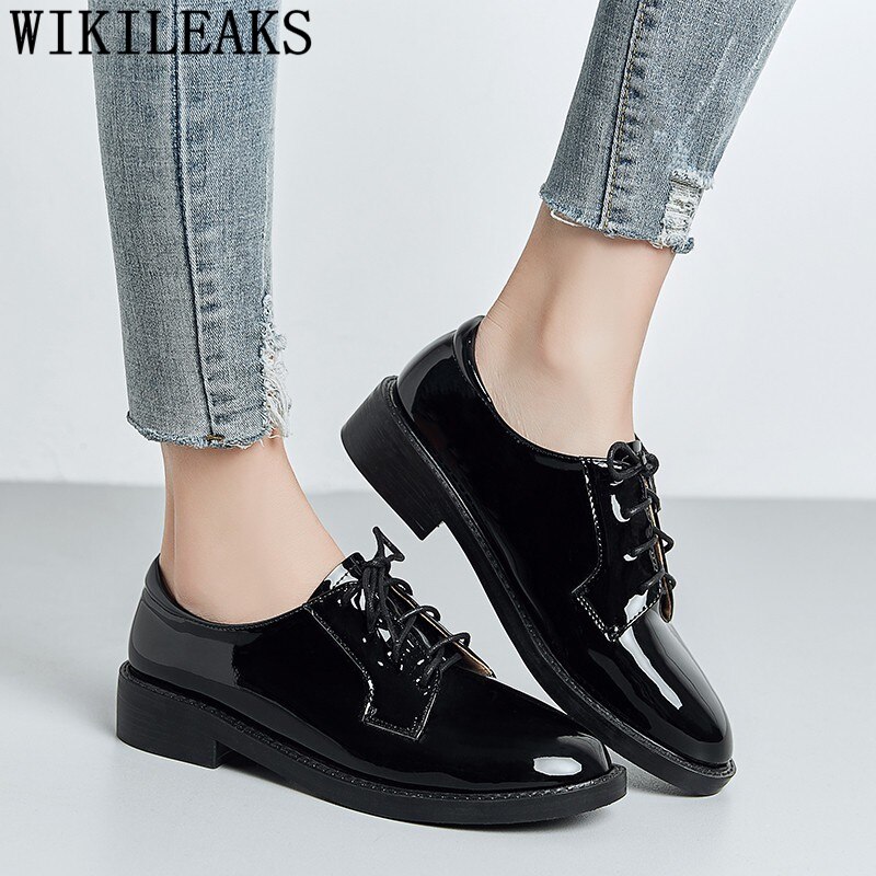 Koreanska skor lackskor dam damskor zapatos oxford mujer sapato feminino couro soulier femme